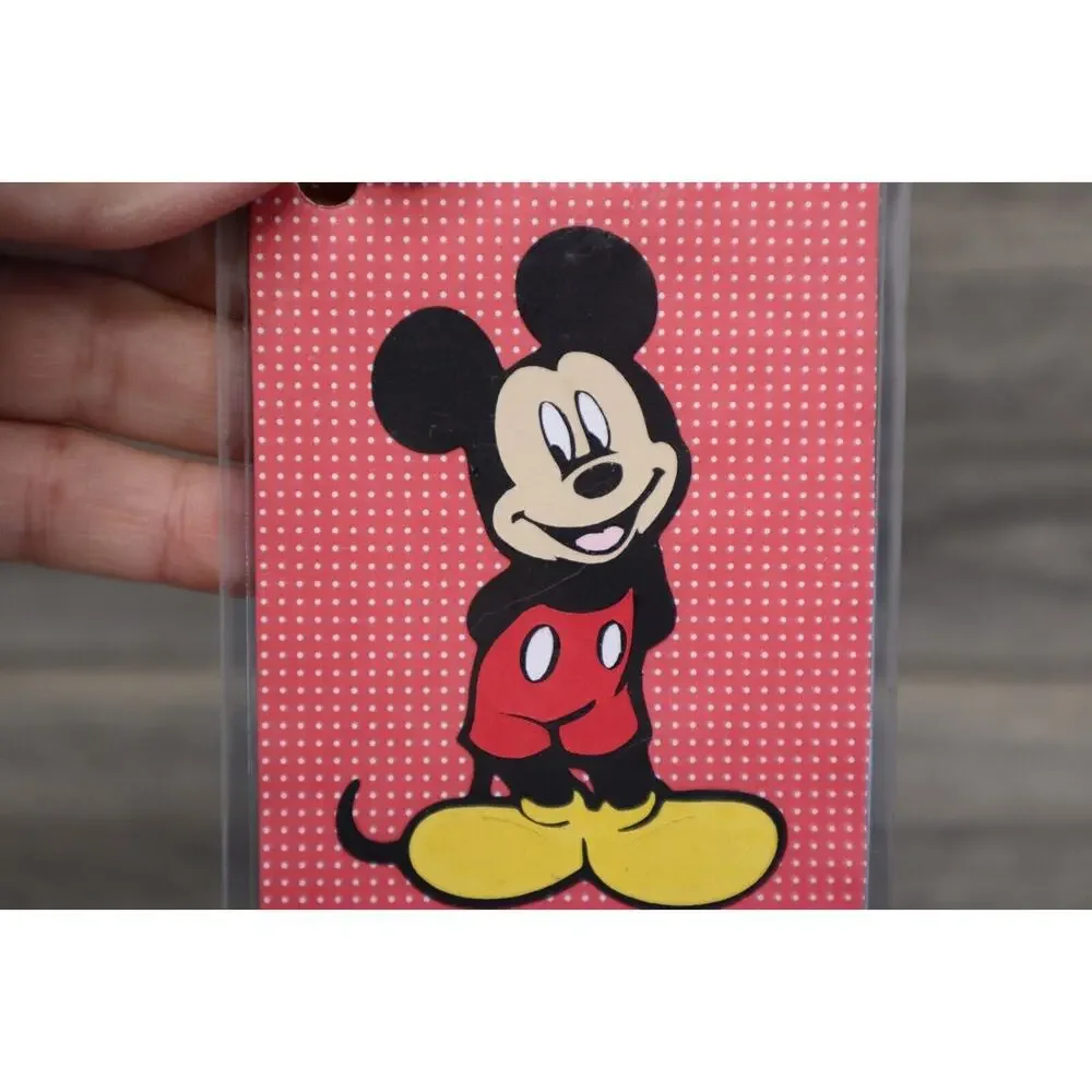 Disney Mickey Minnie Mouse Luggage Tag Set Loose Leaf Binder Key Ring His & Hers